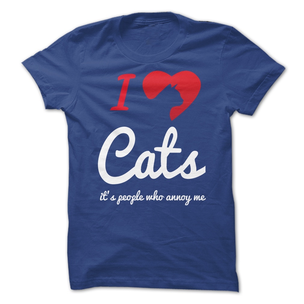 Paars shirt I love Katten